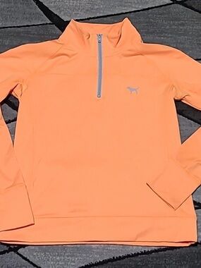 VS PINK VINTAGE ULTIMATE HALF-ZIP THUMB-HOLE SHIRT JACKET